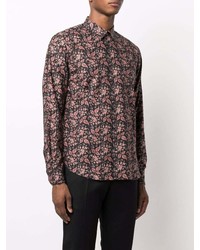 Chemise à manches longues à fleurs noire Paul Smith