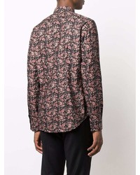 Chemise à manches longues à fleurs noire Paul Smith