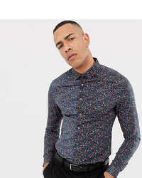 Chemise à manches longues à fleurs noire ASOS DESIGN