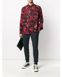 Chemise à manches longues à fleurs noire Paul Smith