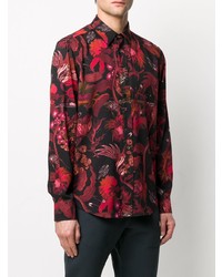 Chemise à manches longues à fleurs noire Paul Smith