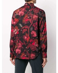 Chemise à manches longues à fleurs noire Paul Smith