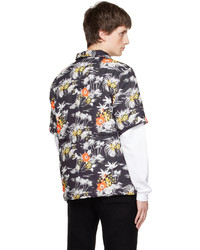 Chemise à manches longues à fleurs noire RtA