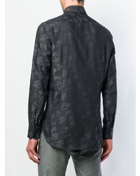 Chemise à manches longues à fleurs noire Etro