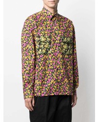 Chemise à manches longues à fleurs noire Paul Smith