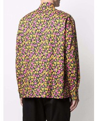 Chemise à manches longues à fleurs noire Paul Smith