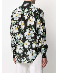 Chemise à manches longues à fleurs noire Tom Ford