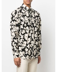 Chemise à manches longues à fleurs noire Tom Ford