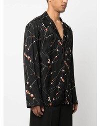 Chemise à manches longues à fleurs noire Etro