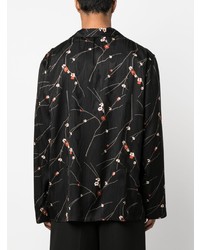 Chemise à manches longues à fleurs noire Etro