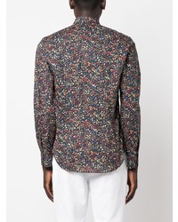 Chemise à manches longues à fleurs noire Paul Smith