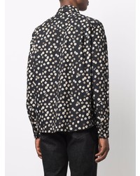 Chemise à manches longues à fleurs noire Karl Lagerfeld