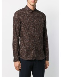 Chemise à manches longues à fleurs noire PS Paul Smith