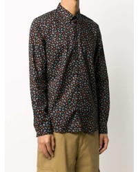 Chemise à manches longues à fleurs noire PS Paul Smith