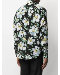 Chemise à manches longues à fleurs noire Tom Ford