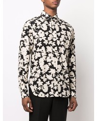 Chemise à manches longues à fleurs noire Tom Ford