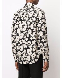 Chemise à manches longues à fleurs noire Tom Ford