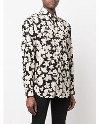 Chemise à manches longues à fleurs noire Tom Ford