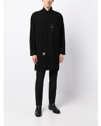 Chemise à manches longues à fleurs noire Yohji Yamamoto