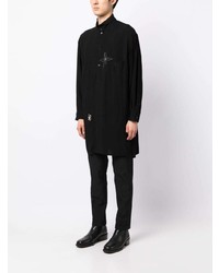 Chemise à manches longues à fleurs noire Yohji Yamamoto