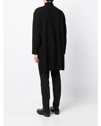 Chemise à manches longues à fleurs noire Yohji Yamamoto