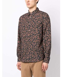 Chemise à manches longues à fleurs noire PS Paul Smith