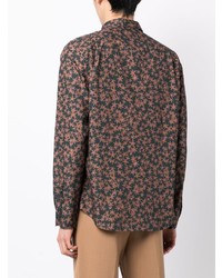 Chemise à manches longues à fleurs noire PS Paul Smith