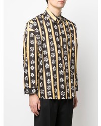 Chemise à manches longues à fleurs noire Marni