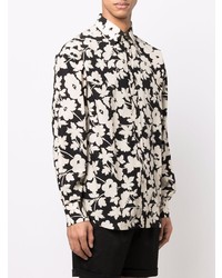 Chemise à manches longues à fleurs noire Tom Ford