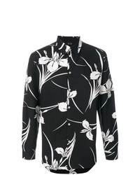 Chemise à manches longues à fleurs noire N°21