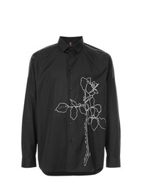 Chemise à manches longues à fleurs noire Oamc