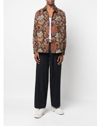 Chemise à manches longues à fleurs noire Etro