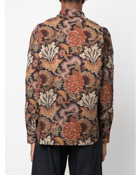 Chemise à manches longues à fleurs noire Etro