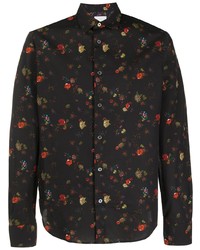 Chemise à manches longues à fleurs noire Paul Smith