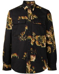 Chemise à manches longues à fleurs noire Paul Smith