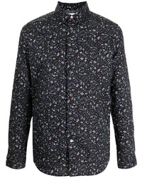 Chemise à manches longues à fleurs noire PS Paul Smith