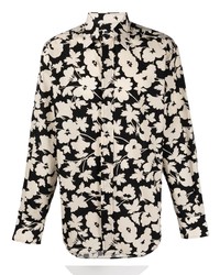 Chemise à manches longues à fleurs noire Tom Ford