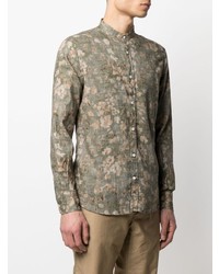 Chemise à manches longues à fleurs olive Glanshirt