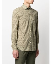 Chemise à manches longues à fleurs olive Glanshirt