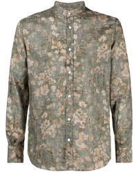 Chemise à manches longues à fleurs olive Glanshirt