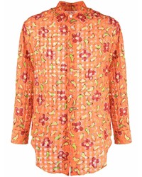 Chemise à manches longues à fleurs orange ERL