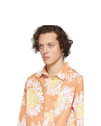 Chemise à manches longues à fleurs orange Jacquemus