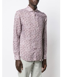 Chemise à manches longues à fleurs rose Corneliani