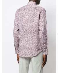 Chemise à manches longues à fleurs rose Corneliani