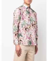 Chemise à manches longues à fleurs rose Etro