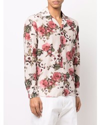 Chemise à manches longues à fleurs rose Tagliatore