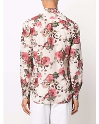 Chemise à manches longues à fleurs rose Tagliatore