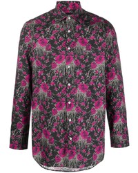 Chemise à manches longues à fleurs rose Gabriele Pasini