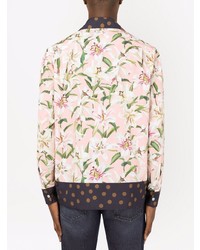 Chemise à manches longues à fleurs rose Dolce & Gabbana
