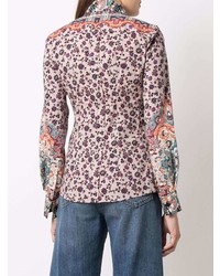 Chemise à manches longues à fleurs rose Etro